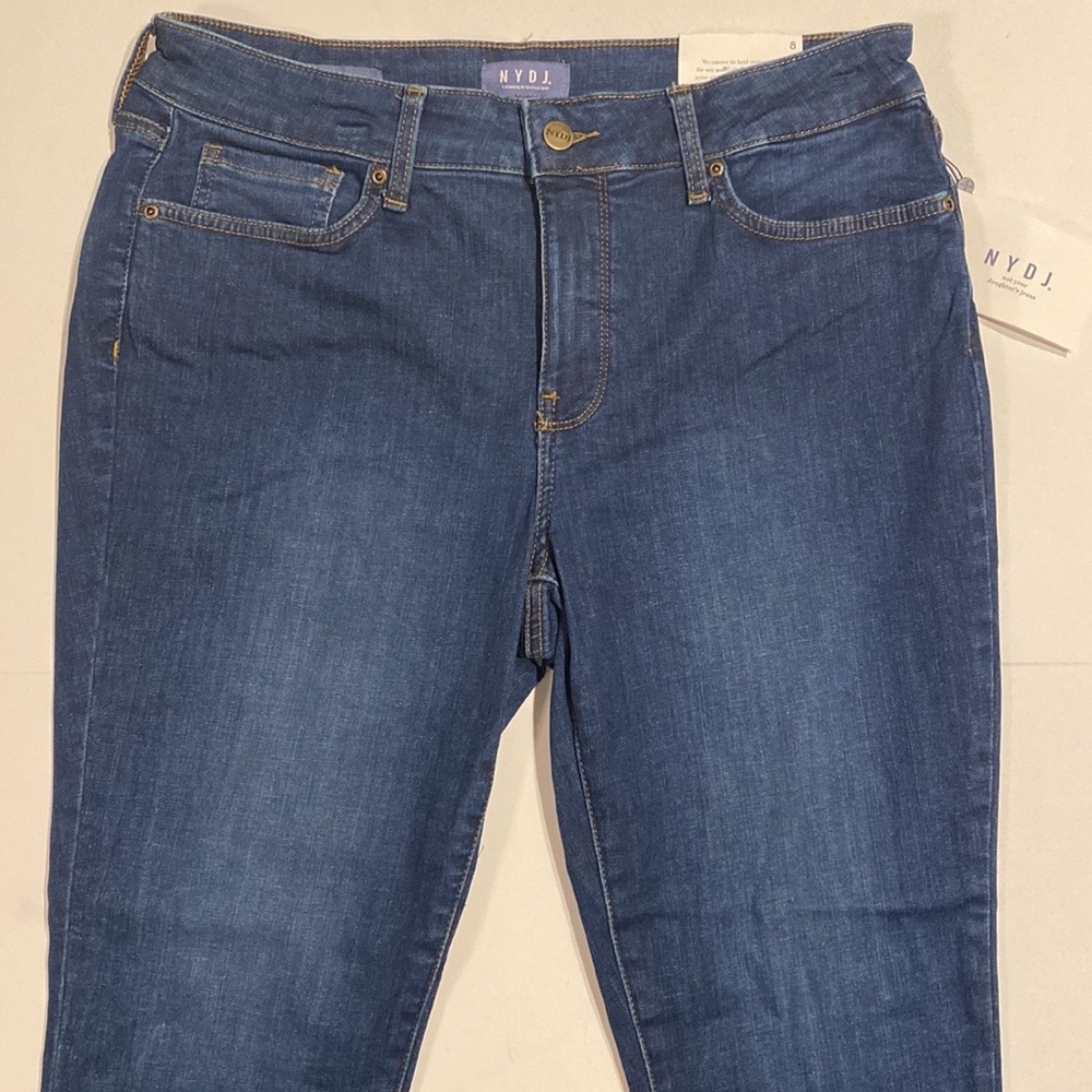 NYDJ SZ 10 Medium Wash Blue Skinny Denim Jeans New D31 - Picture 3 of 16
